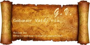 Gebauer Valéria névjegykártya